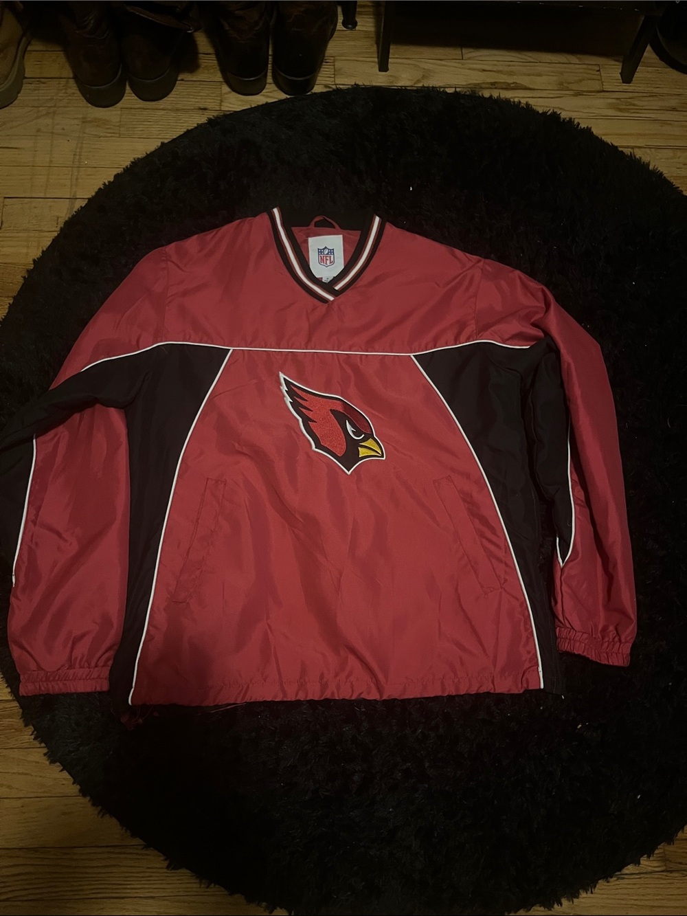 NFL Red V-Neck Pullover with Black and White Trim